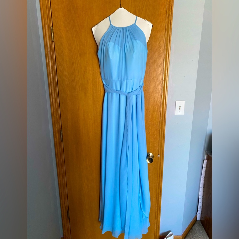 Slate blue bridesmaid dress